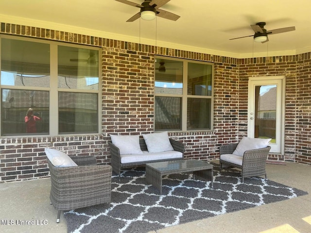7228 Edgewater Dr, Olive Branch, MS 38654 - view of patio / terrace featuring ceiling fan