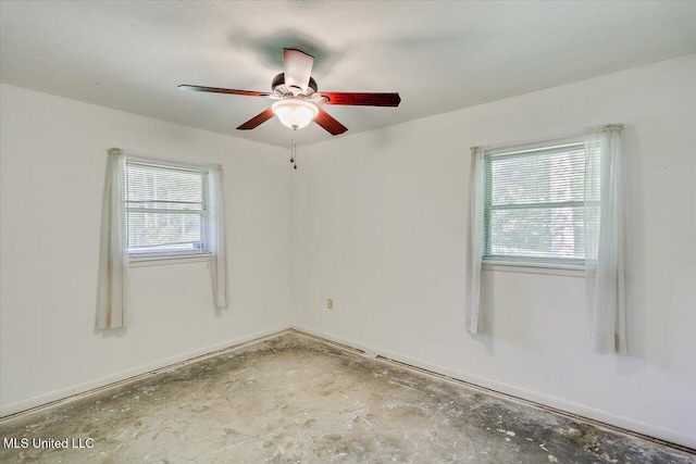 182 Brandon Williamsburg Rd, Mendenhall, MS 39114 - spare room with a ceiling fan and unfinished concrete flooring