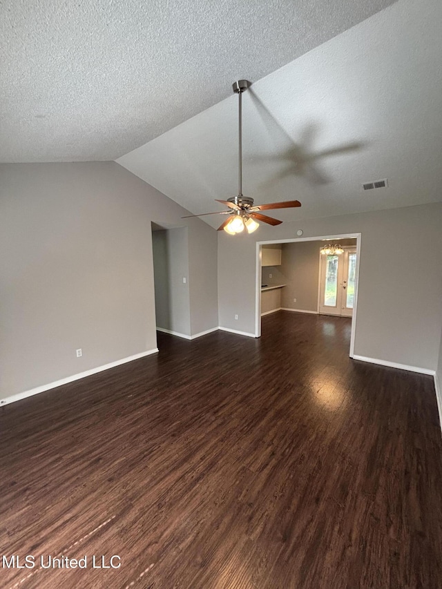 6405 Collinwood Rd, Horn Lake, MS 38637 - spare room featuring ceiling fan, visible vents, baseboards, and dark wood-type flooring