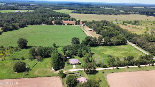 aerial view with a rural view