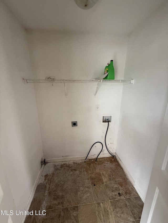 laundry area with electric dryer hookup and washer hookup