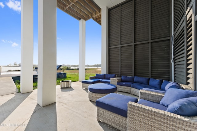 view of patio featuring an outdoor living space