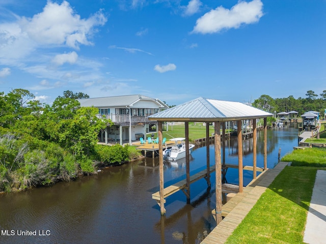 4054 Mallard St, Bay Saint Louis, MS 39520 - dock with boat lift and a water view
