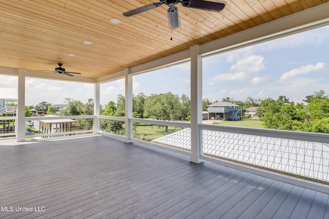4054 Mallard St, Bay Saint Louis, MS 39520 - wooden terrace featuring a ceiling fan
