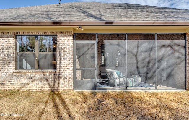 exterior space with a sunroom