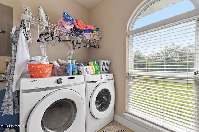 12441 Old Cypress Creek Cv, Diberville, MS 39540 - laundry room with washing machine and clothes dryer and electric panel