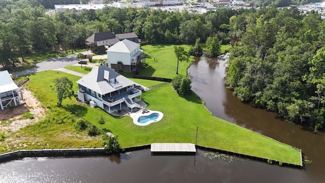 12441 Old Cypress Creek Cv, Diberville, MS 39540 - bird's eye view of a nearby body of water and a pool area