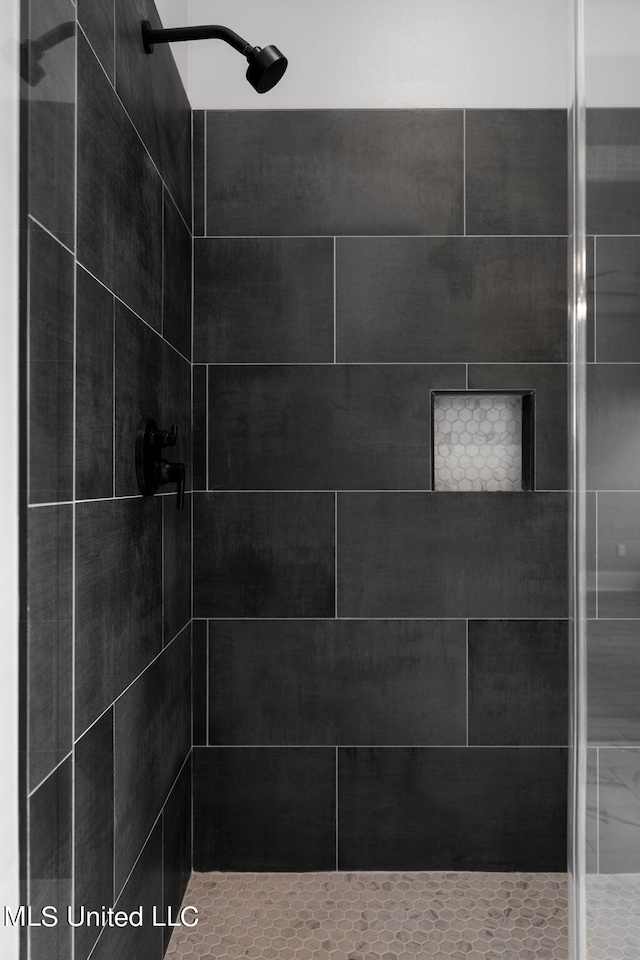 details with tiled shower