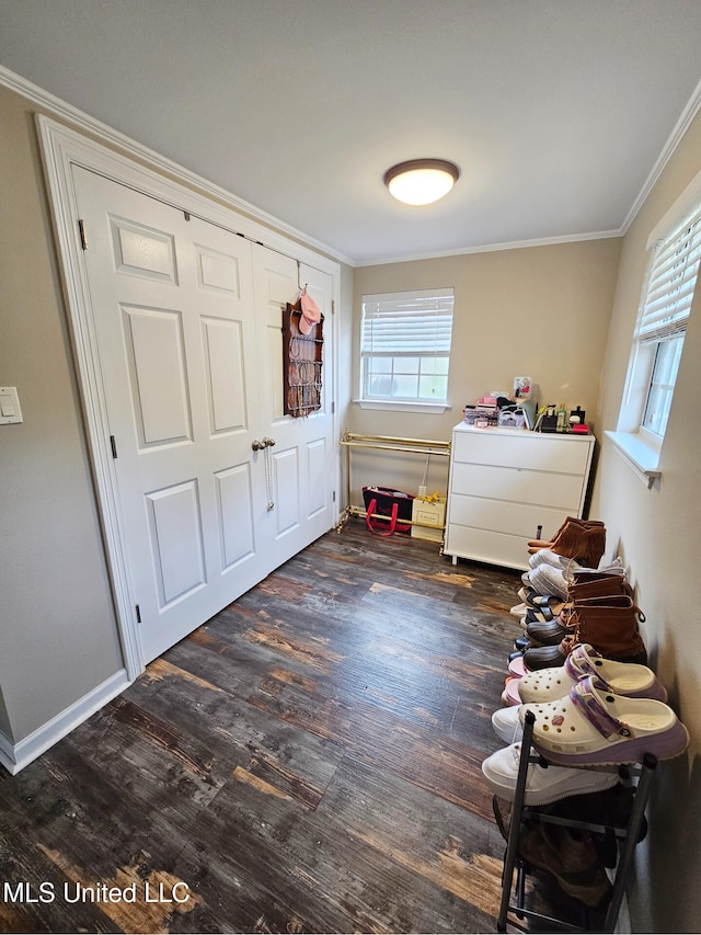 906 W Lakeshore Dr, Carriere, MS 39426 - bedroom featuring ornamental molding and wood finished floors