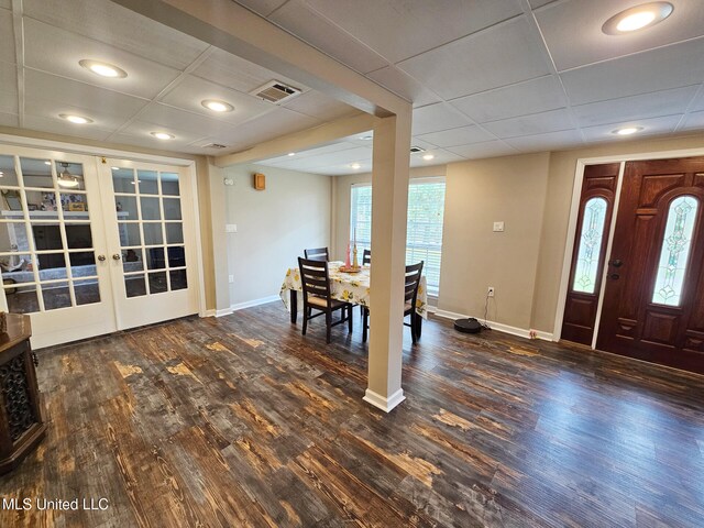 906 W Lakeshore Dr, Carriere, MS 39426 - dining space featuring wood finished floors, baseboards, recessed lighting, and french doors