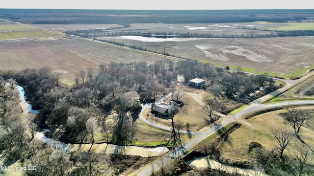 drone / aerial view with a rural view