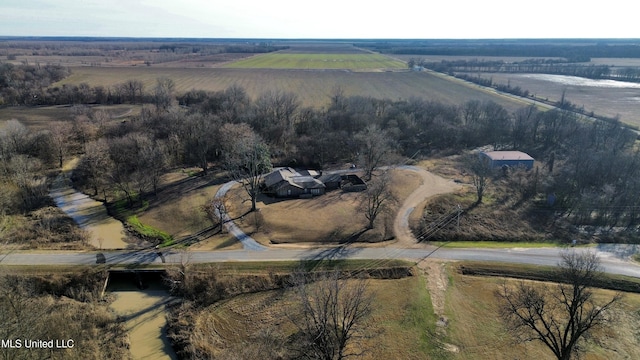 aerial view with a rural view