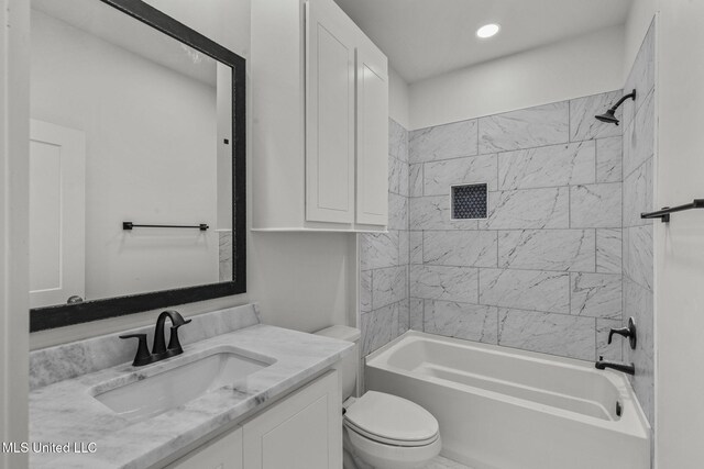 308 Lois Ct, Madison, MS 39110 - full bath with toilet, tub / shower combination, vanity, and recessed lighting
