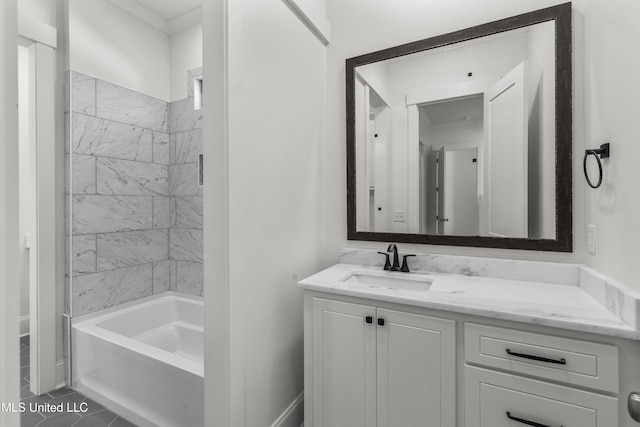 308 Lois Ct, Madison, MS 39110 - full bathroom featuring vanity, shower / bath combination, and tile patterned flooring