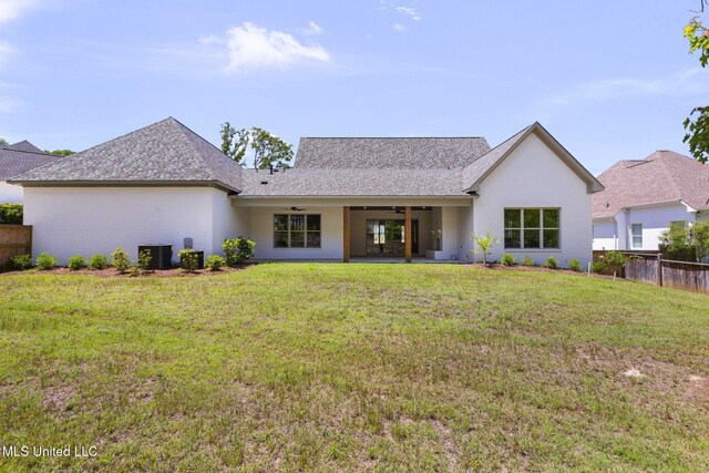 308 Lois Ct, Madison, MS 39110 - rear view of property featuring a ceiling fan and central AC unit