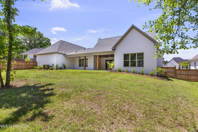 308 Lois Ct, Madison, MS 39110 - back of property featuring ceiling fan and stucco siding