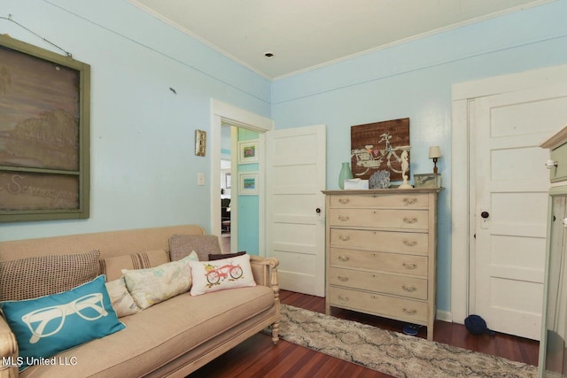828 Woodward Ave, Gulfport, MS 39501 - living area featuring ornamental molding and dark wood-type flooring