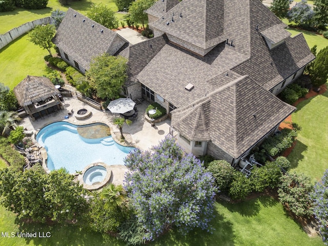 430 Johnstone Dr, Madison, MS 39110 - view from above of property featuring a pool