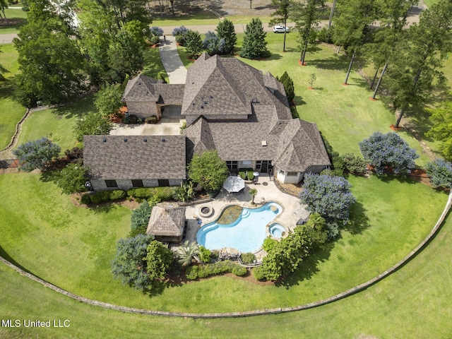 430 Johnstone Dr, Madison, MS 39110 - aerial view of property and surrounding area featuring a pool area