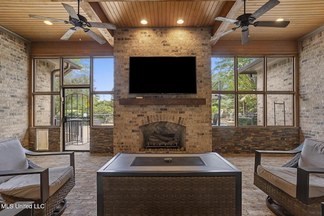 430 Johnstone Dr, Madison, MS 39110 - sunroom with healthy amount of natural light and beamed ceiling