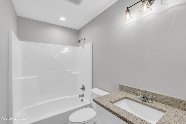 133 Maria St, Poplarville, MS 39470 - full bathroom featuring toilet, vanity, and shower / tub combination