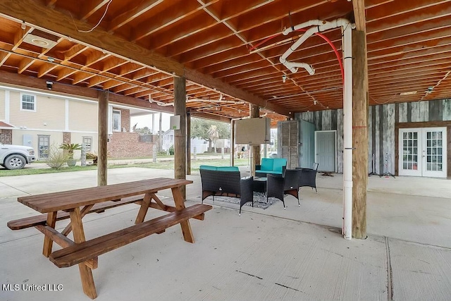 view of patio featuring french doors