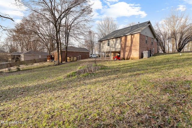 view of yard featuring fence