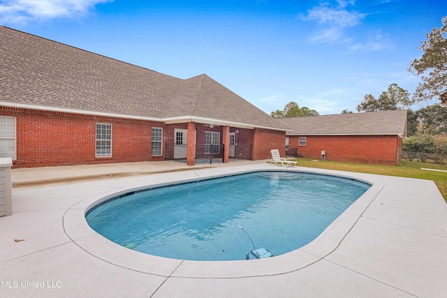 view of pool featuring a patio