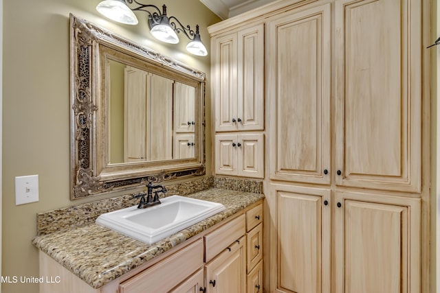 718 Tortoise Rdg, Brandon, MS 39047 - bathroom with vanity and ornamental molding