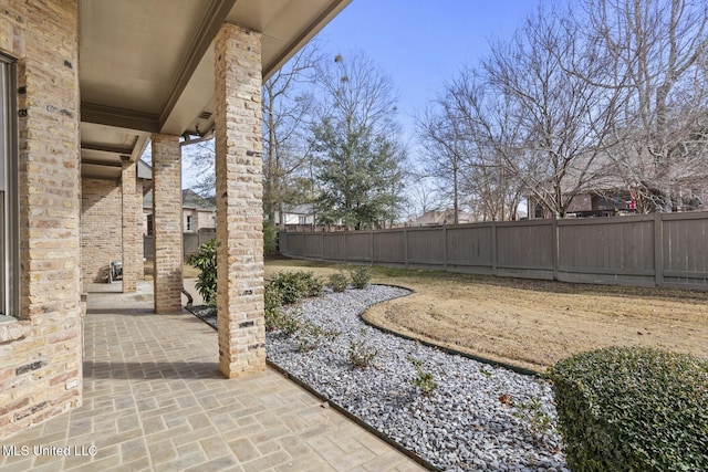 view of yard with a patio area