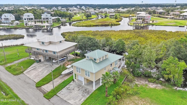 143 Helen Dr, Bay Saint Louis, MS 39520 - bird's eye view featuring a water view