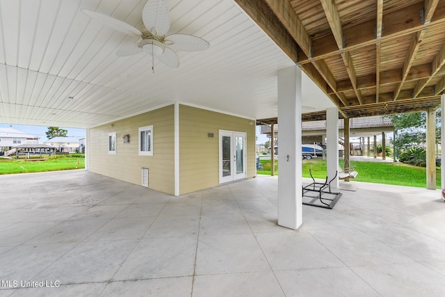 view of patio / terrace featuring ceiling fan