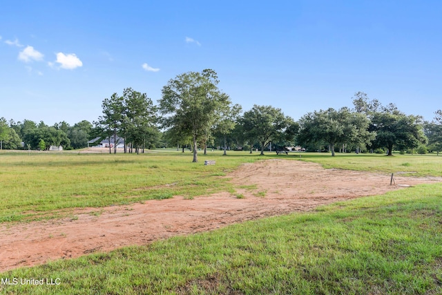 view of home's community with a yard and a rural view