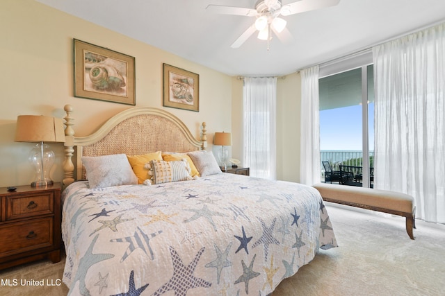 2668 Beach Blvd Unit 304, Biloxi, MS 39531 - carpeted bedroom with access to outside and a ceiling fan