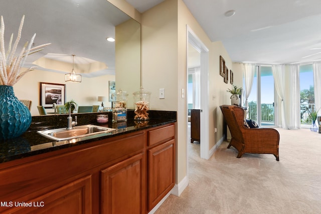 2668 Beach Blvd Unit 304, Biloxi, MS 39531 - bar with a sink, light carpet, and baseboards