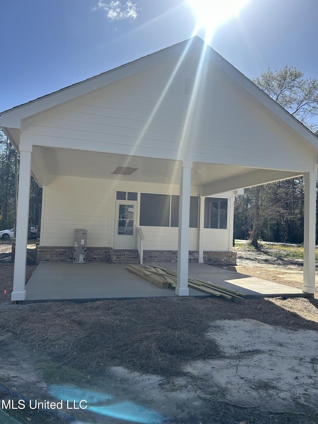 exterior space with an attached carport