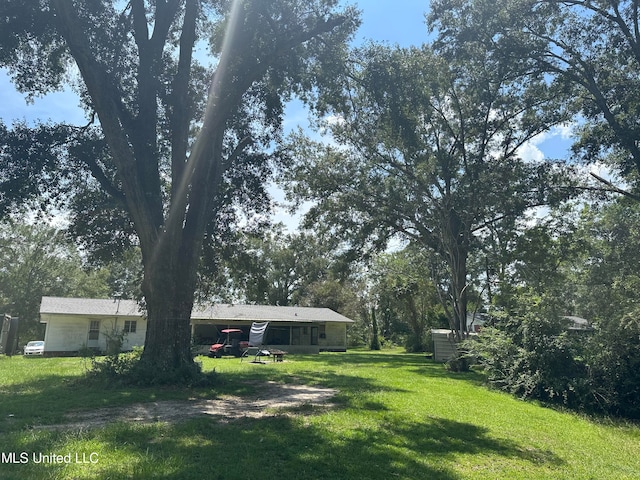 view of yard featuring a carport