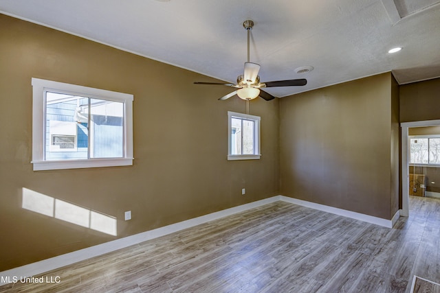 223 Second Ave, Vicksburg, MS 39183 - spare room with ceiling fan and light hardwood / wood-style floors