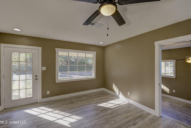 223 Second Ave, Vicksburg, MS 39183 - interior space featuring ceiling fan and light hardwood / wood-style flooring