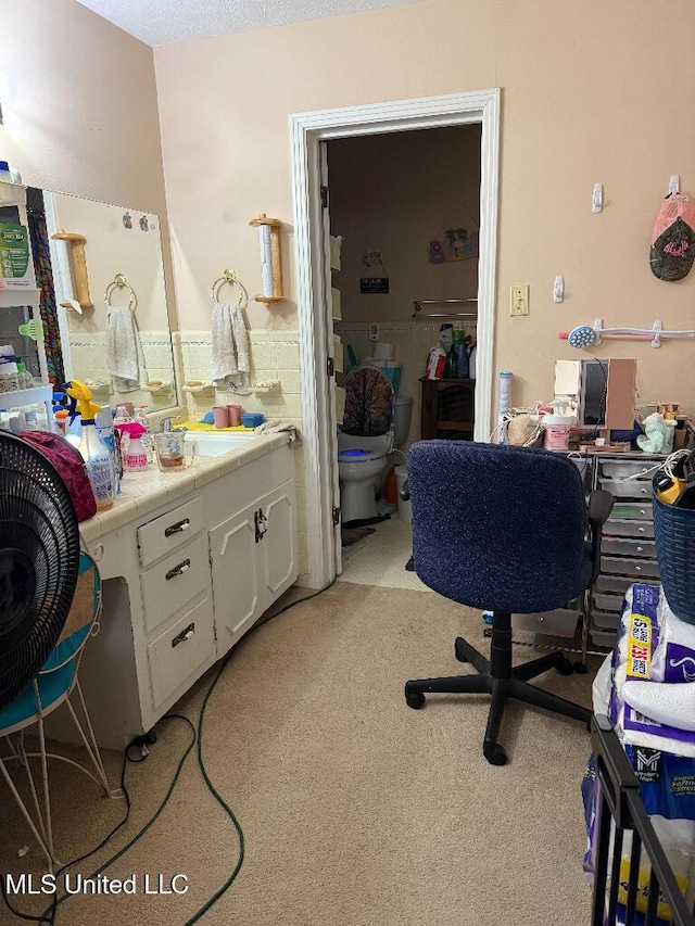 1173 NW Ave, Durant, MS 39063 - office featuring light colored carpet and a sink