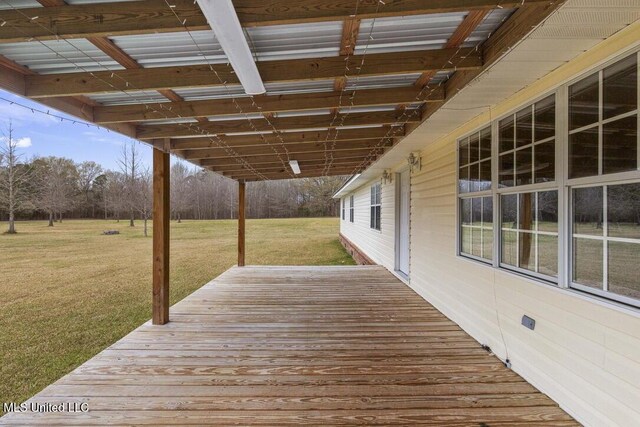 1144 Little Big Mound Rd, Bentonia, MS 39040 - wooden terrace with a lawn