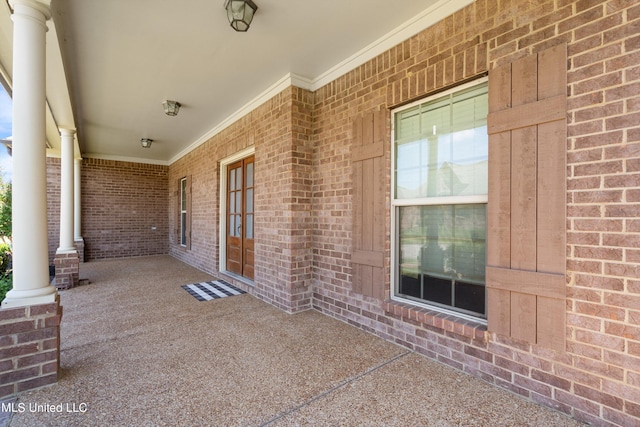 view of patio with a porch