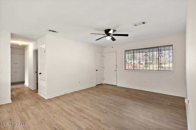1399 Dorgan St, Jackson, MS 39204 - empty room featuring light hardwood / wood-style flooring and ceiling fan