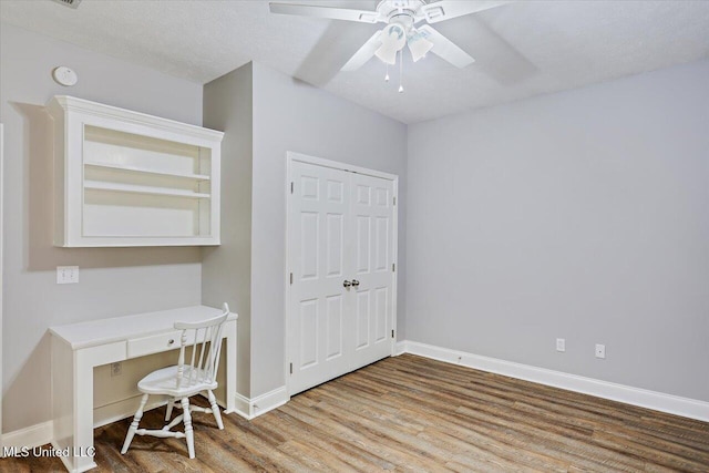 115 Victoria Pl, Brandon, MS 39042 - office featuring wood finished floors, ceiling fan, and baseboards