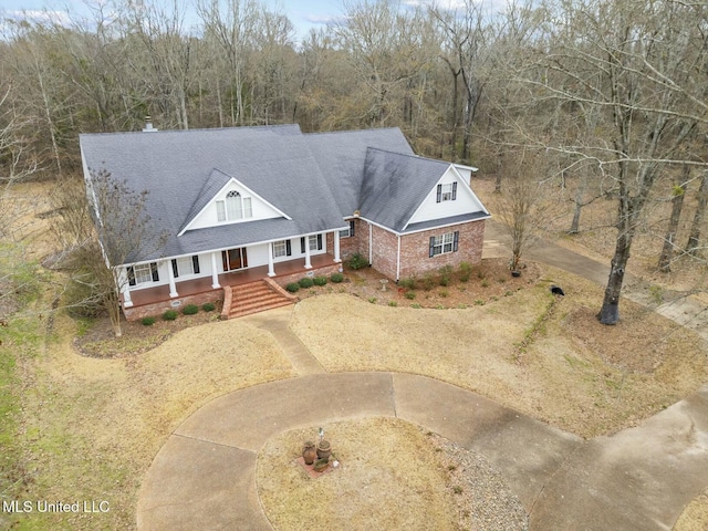 view of front of house featuring covered porch