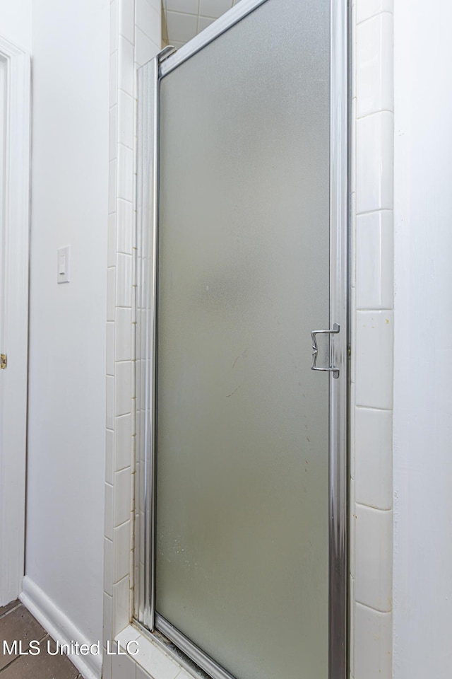 full bathroom featuring a shower stall