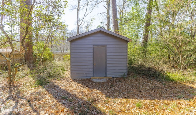 view of shed