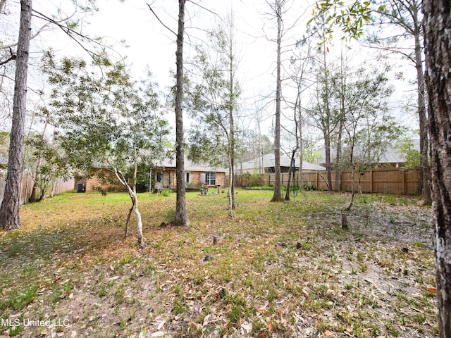 view of yard featuring fence