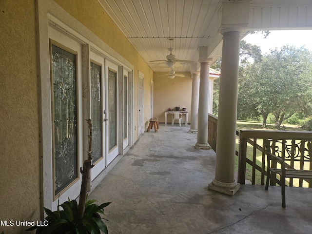 view of patio / terrace with ceiling fan