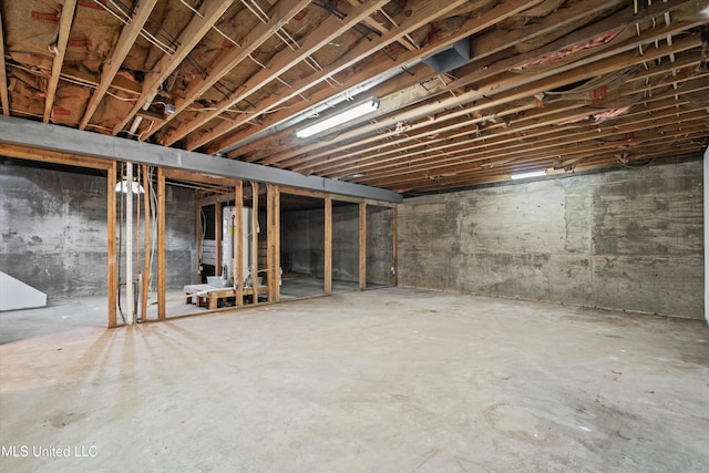 basement with gas water heater